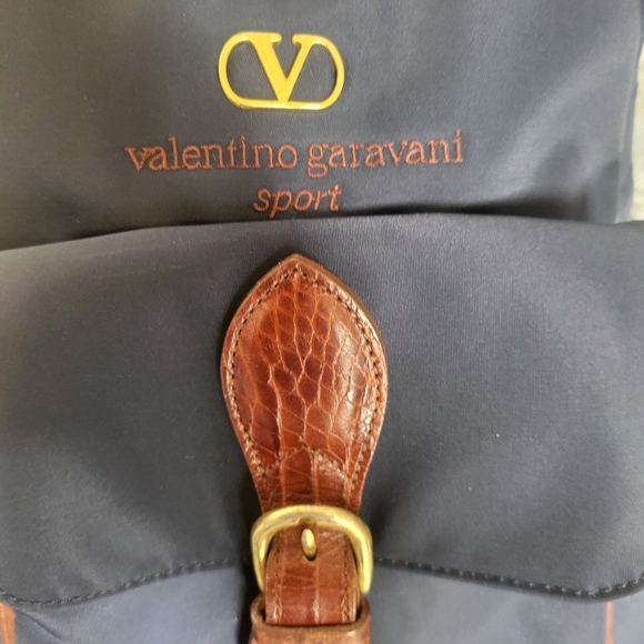 Authentic Valentino Garavani Genuine Leather Nylon Backpack Sport Rare!! main image 4